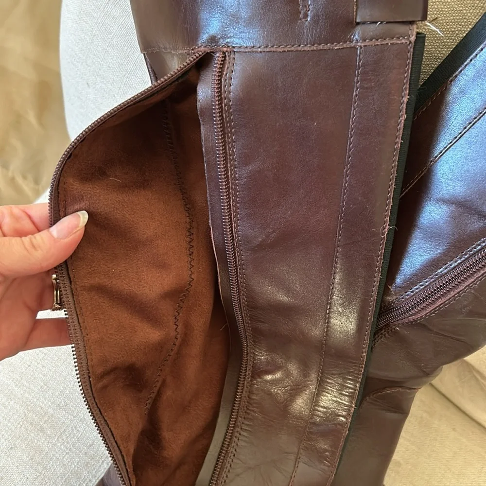 Brown knee high leather Vince Camuto boots - Picture 9 of 11